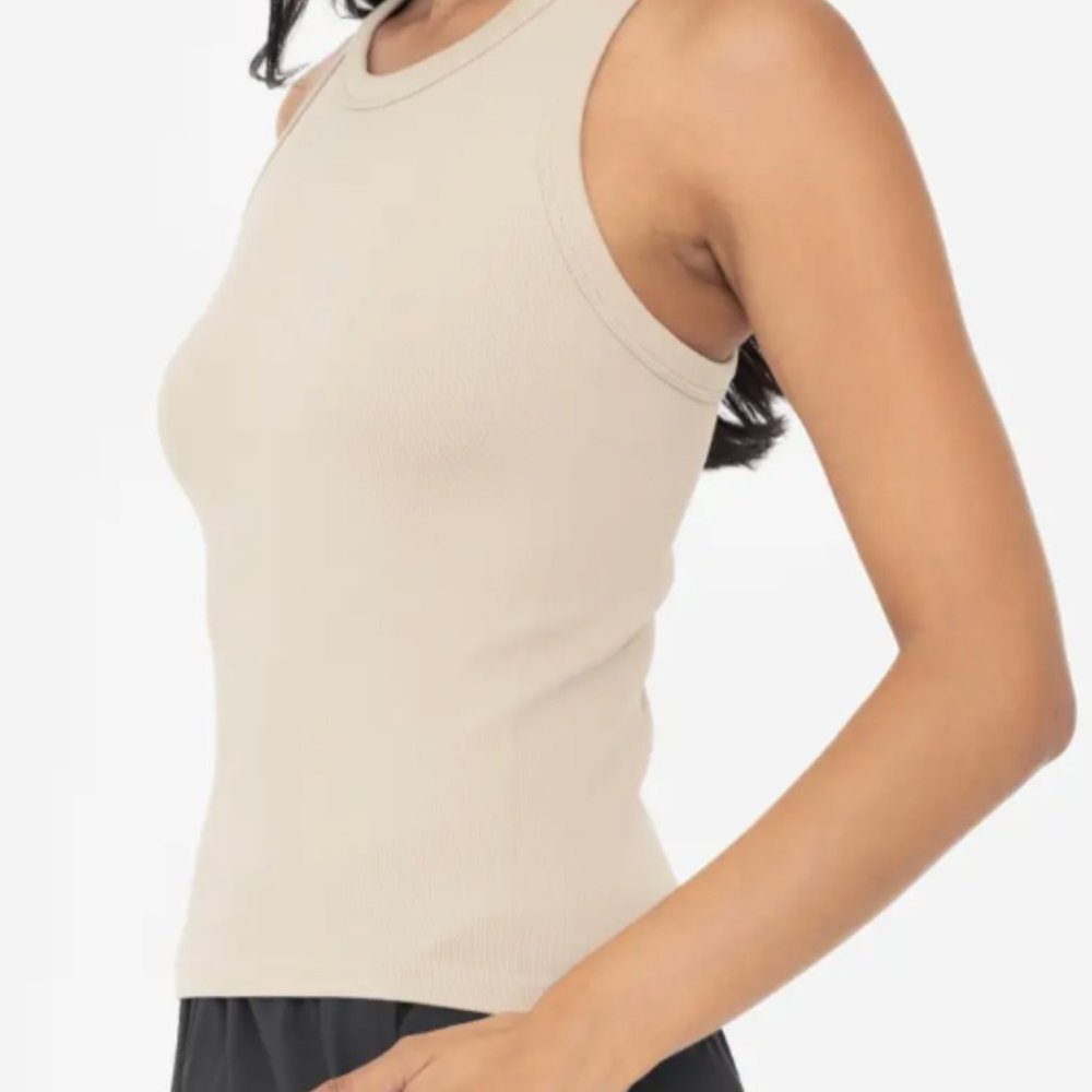 Mono B Seamless Ribbed Tank Khaki - Picture 3 of 4